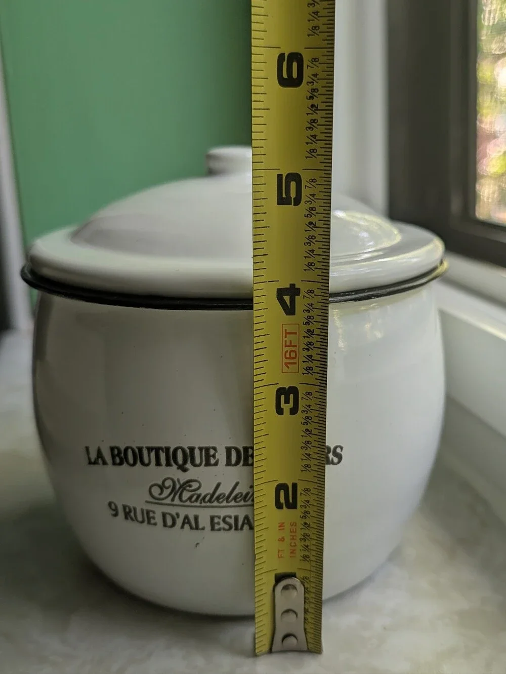 La Boutique De Fleurs Madeleine Enameled Metal Storage Canister